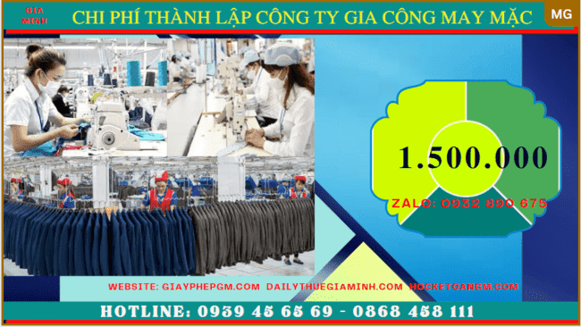 Chi phí thành lập công ty gia công may mặc trọn gói tại Bình Dương