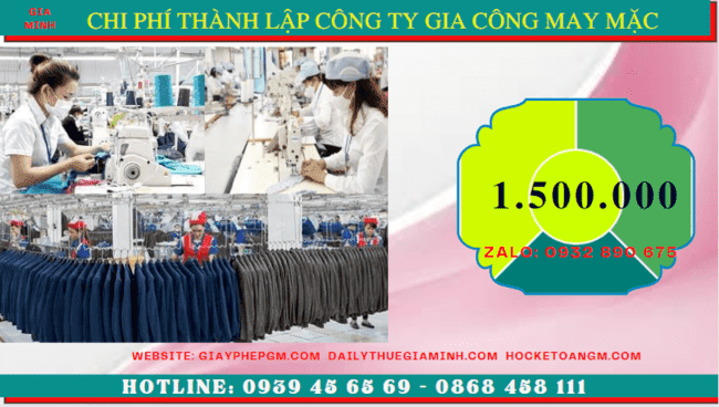 Chi phí thành lập công ty gia công may mặc trọn gói tại Bình Phước