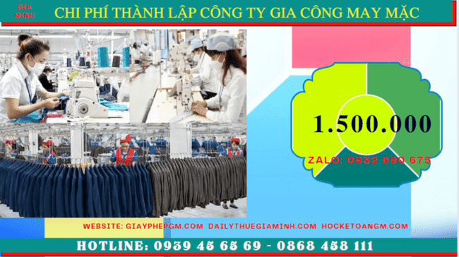 Chi phí thành lập công ty gia công may mặc trọn gói tại Đắk Nông