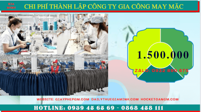 Chi phí thành lập công ty gia công may mặc trọn gói tại Đồng Nai