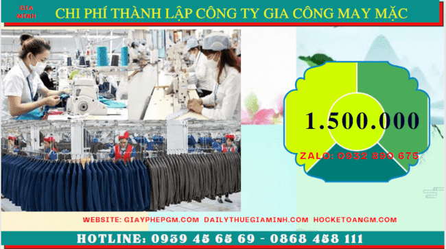 THÀNH LẬP CÔNG TY GIA CÔNG MAY MẶC TẠI HÀ TĨNH 5 Chi phí thành lập công ty gia công may mặc trọn gói tại Hà Tĩnh