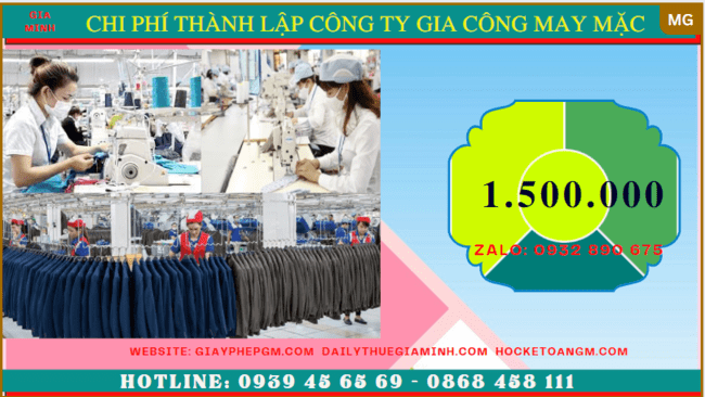 Thành lập công ty gia công may mặc tại Hải Dương | Gia Minh hỗ trợ trọn gói 5 Chi phí thành lập công ty gia công may mặc trọn gói tại Hải Dương