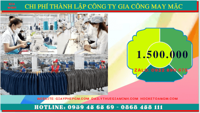 Chi phí thành lập công ty gia công may mặc trọn gói tại Lâm Đồng