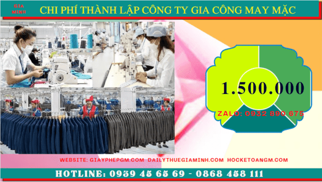 Chi phí thành lập công ty gia công may mặc trọn gói tại Long An