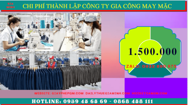 Chi phí thành lập công ty gia công may mặc trọn gói tại Nghệ An