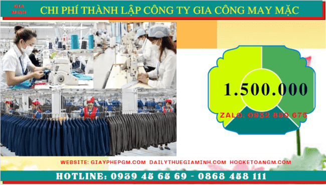 Chi phí thành lập công ty gia công may mặc trọn gói tại Ninh Thuận