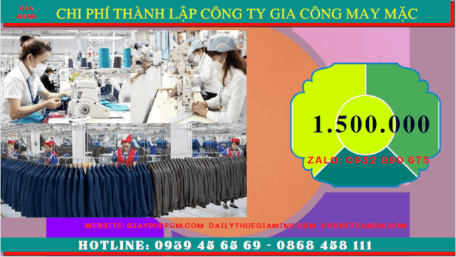 Chi phí thành lập công ty gia công may mặc trọn gói tại Phú Yên
