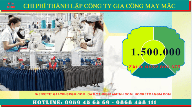 Chi phí thành lập công ty gia công may mặc trọn gói tại Quảng Nam