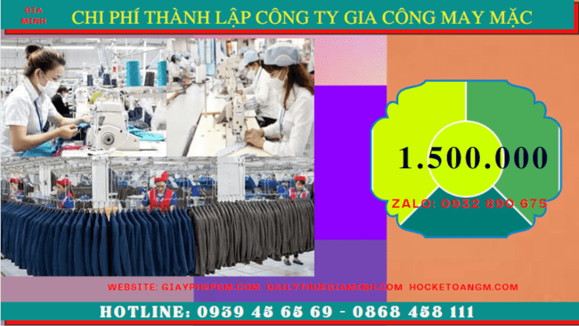 Chi phí thành lập công ty gia công may mặc trọn gói tại Quảng Ngãi