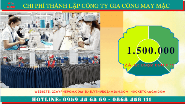 Chi phí thành lập công ty gia công may mặc trọn gói tại Quảng Trị