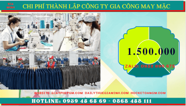 THÀNH LẬP CÔNG TY GIA CÔNG MAY MẶC TẠI SƠN LA 5 Chi phí thành lập công ty gia công may mặc trọn gói tại Sơn La