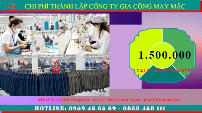 Chi phí thành lập công ty gia công may mặc trọn gói tại Tây Ninh