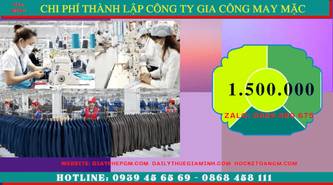 Chi phí thành lập công ty gia công may mặc trọn gói tại Thành Phố Cần Thơ