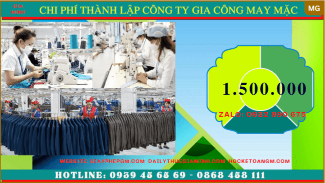 Chi phí thành lập công ty gia công may mặc trọn gói tại Thành Phố Hồ Chí Minh