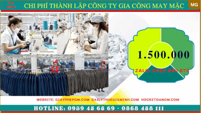 Chi phí thành lập công ty gia công may mặc trọn gói tại Thừa Thiên Huế