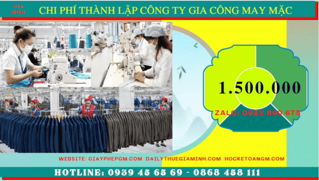 Chi phí thành lập công ty gia công may mặc trọn gói tại Tiền Giang