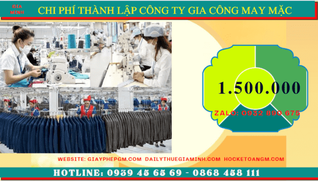 Chi phí thành lập công ty gia công may mặc trọn gói tại TP Hưng Yên