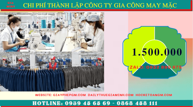 THÀNH LẬP CÔNG TY GIA CÔNG MAY MẶC TẠI TUYÊN QUANG 5 Chi phí thành lập công ty gia công may mặc trọn gói tại Tuyên Quang