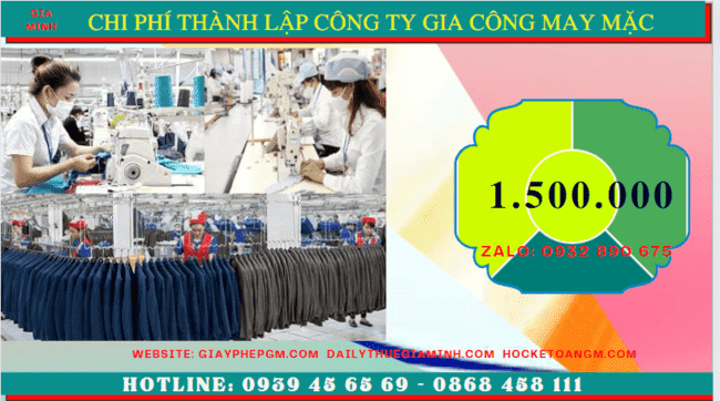 Chi phí thành lập công ty gia công may mặc trọn gói tại Vĩnh Long