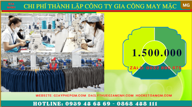 Chi phí thành lập công ty gia công may mặc trọn gói tại Vũng Tàu