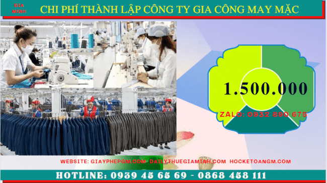 Chi phí thành lập công ty gia công may mặc trọn gói tại Yên Bái