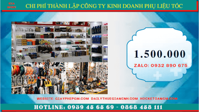 Thành lập công ty kinh doanh phụ liệu tóc tại Nghệ An 5 Chi phí thành lập doanh nghiệp kinh doanh phụ liệu tóc uy tín tại Nghệ An