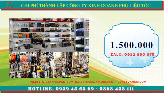 Thành lập công ty kinh doanh phụ liệu tóc tại Thanh Hoá 5 Chi phí thành lập doanh nghiệp kinh doanh phụ liệu tóc uy tín tại Thanh Hóa