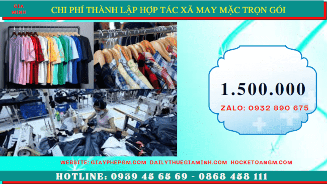 Chi phí thành lập hợp tác xã trọn gói tại Bạc Liêu