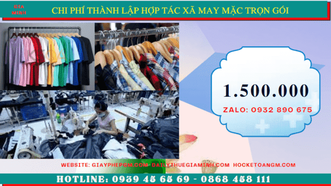Dịch vụ thành lập hợp tác xã may mặc trọn gói tại Cà Mau - nhanh chóng và uy tín 5 Chi phí thành lập hợp tác xã trọn gói tại Cà Mau