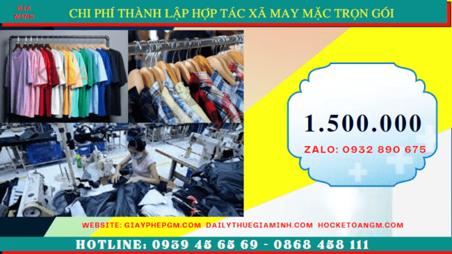 dịch vụ thành lập hợp tác xã may mặc trọn gói tại Gia Lai - nhanh chóng và uy tín 5 Chi phí thành lập hợp tác xã trọn gói tại Gia Lai