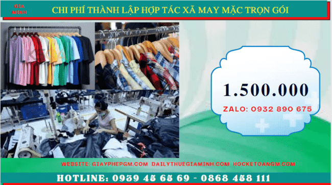 dịch vụ thành lập hợp tác xã may mặc trọn gói tại Nghệ An - dịch vụ nhanh chóng và uy tín 5 Chi phí thành lập hợp tác xã trọn gói tại Nghệ An