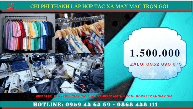 Dịch vụ thành lập hợp tác xã may mặc trọn gói tại Phú Yên - dịch vụ nhanh chóng 5 Chi phí thành lập hợp tác xã trọn gói tại Phú Yên