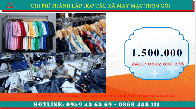 DỊCH VỤ THÀNH LẬP HỢP TÁC XÃ MAY MẶC TRỌN GÓI TẠI QUẢNG BÌNH 5 Chi phí thành lập hợp tác xã trọn gói tại Quảng Bình