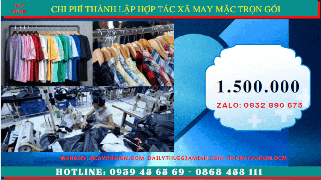 DỊCH VỤ THÀNH LẬP HỢP TÁC XÃ MAY MẶC TRỌN GÓI TẠI SÓC TRĂNG 2 Chi phí thành lập hợp tác xã trọn gói tại Sóc Trăng