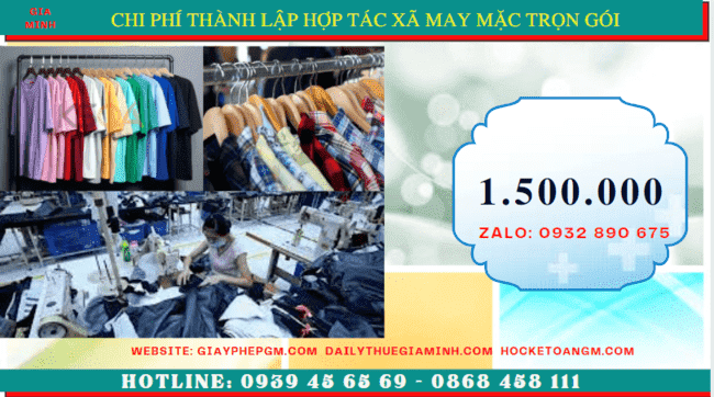 Chi phí thành lập hợp tác xã trọn gói tại Thành Phố Hồ Chí Minh