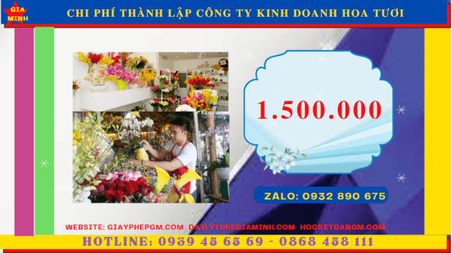 Chi phí thủ tục thành lập công ty kinh doanh hoa tươi tại Phú Quốc