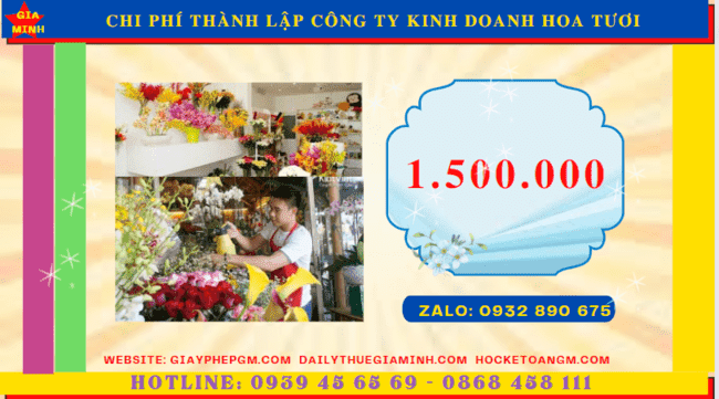 Thành lập công ty kinh doanh hoa tươi tại Sóc Trăng – Hướng dẫn chi tiết 5 Chi phí thủ tục thành lập công ty kinh doanh hoa tươi tại Sóc Trăng