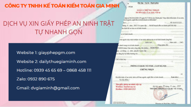DỊCH VỤ XIN GIẤY PHÉP AN NINH TRẬT TỰ NHANH GỌN TẠI HÀ NAM 4 Cung cấp dịch vụ xin giấy phép an ninh trật tự tại Hà Nam