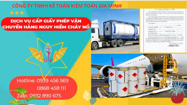 DỊCH VỤ CẤP GIẤY PHÉP VẬN CHUYỂN HÀNG NGUY HIỂM CHÁY NỔ 1 Dịch vụ làm giấy phép vận chuyển hàng nguy hiểm cháy nổ