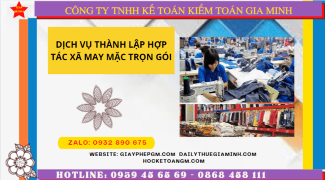 Dịch vụ thành lập hợp tác xã may mặc trọn gói tại Bạc Liêu