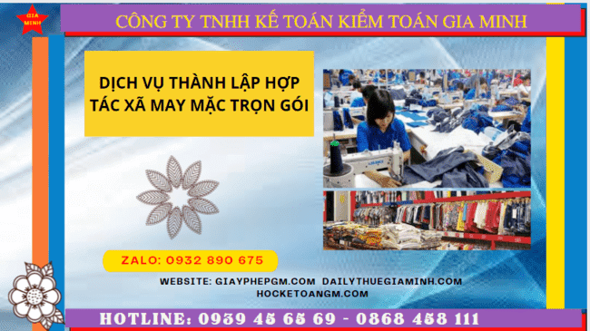 Dịch vụ thành lập hợp tác xã may mặc trọn gói tại bến tre 6 Dịch vụ thành lập hợp tác xã may mặc tại Bến Tre