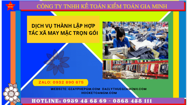 Dịch vụ thành lập hợp tác xã may mặc trọn gói tại Bình Định