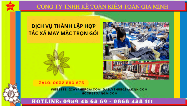 Dịch vụ thành lập hợp tác xã may mặc trọn gói tại Cà Mau - nhanh chóng và uy tín 6 Dịch vụ thành lập hợp tác xã may mặc trọn gói tại Cà Mau