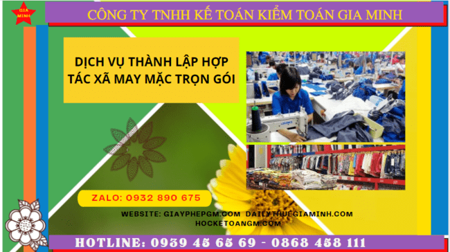Dịch vụ thành lập hợp tác xã may mặc trọn gói tại Thành phố Châu Đốc