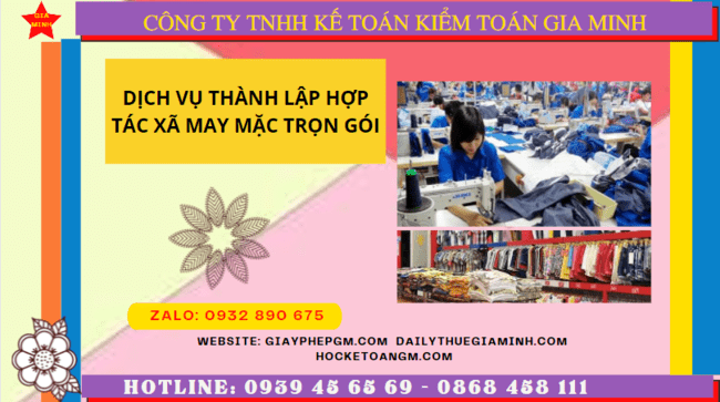 Dịch vụ thành lập hợp tác xã may mặc trọn gói tại Trà Vinh - dịch vụ trọn gói 6 Dịch vụ thành lập hợp tác xã may mặc trọn gói tại Trà Vinh
