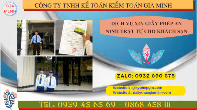 Dịch vụ xin giấy phép an ninh trật tự cho khách sạn tại Phú Yên 10 Điều kiện xin giấy phép an ninh trật tự khách sạn tại Phú Yên