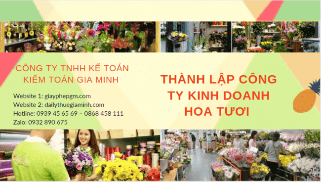 Hồ sơ thành lập công ty kinh doanh hoa tươi tại Hà Tĩnh