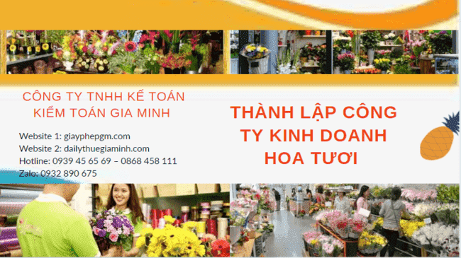 Hồ sơ thành lập công ty kinh doanh hoa tươi tại Quảng Nam