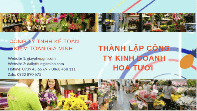 Hồ sơ thành lập công ty kinh doanh hoa tươi tại Thừa Thiên Huế