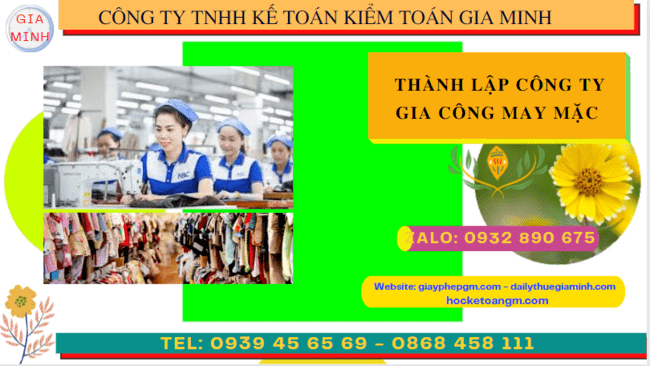 Kinh nghiệm thành lập công ty gia công may mặc tại Cà Mau